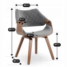 LUISE Szék Szürke/Diófa Bársony
