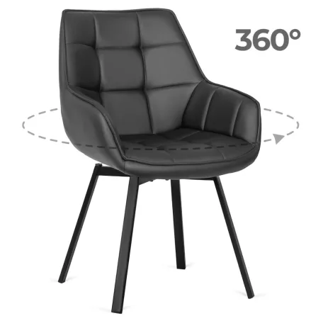 LUNA Forgószék Fekete Ekobőr