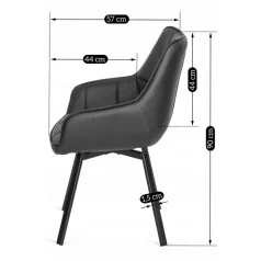 LUNA Forgószék Fekete Ekobőr