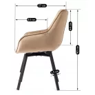 LUNA bézs bársony forgószék