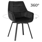 LUNA Forgószék Fekete Bársony