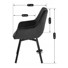 LUNA Forgószék Fekete Bársony