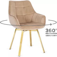 MIA bézs bársony forgószék