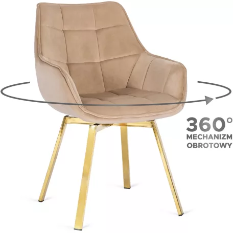 MIA bézs bársony forgószék