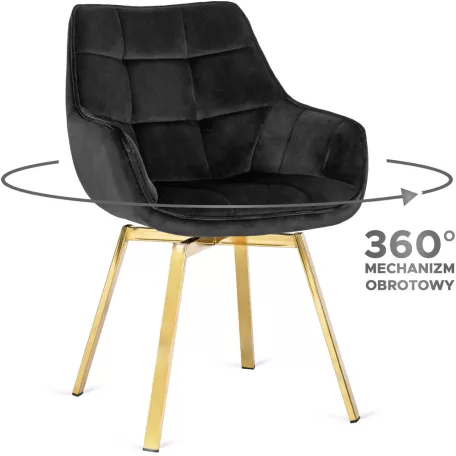 MIA fekete bársony forgószék