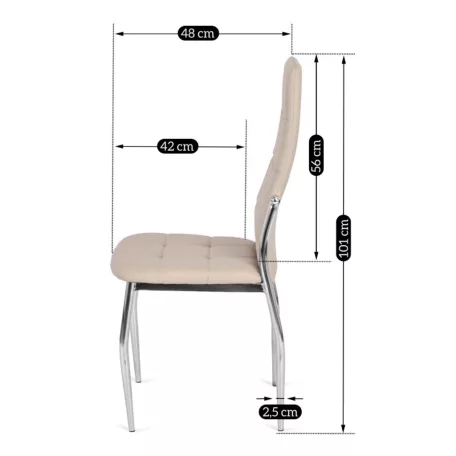 MOLLY bézs színű öko bőr szék