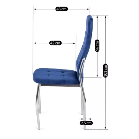 MOLLY sötétkék bársonyfotel