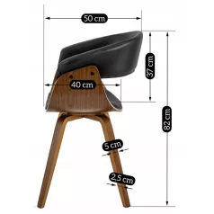   OHIO szék fekete öko bőrből és hajlított rétegelt lemezből