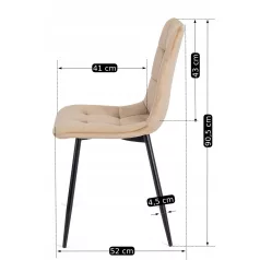 PERU bézs bársony szék