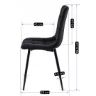 PERU fekete bársony szék