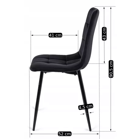 PERU fekete bársony szék