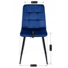 PERU sötétkék bársonyfotel