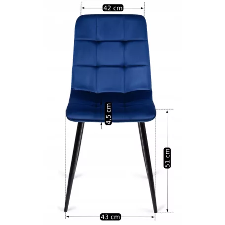 PERU sötétkék bársonyfotel