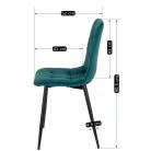 PERU türkiz bársonyfotel