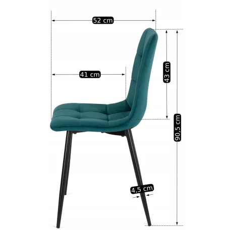 PERU türkiz bársonyfotel