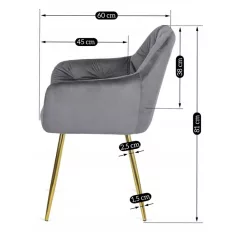 RAYA szürke bársony szék