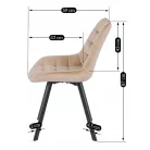 RICK bézs bársony szék