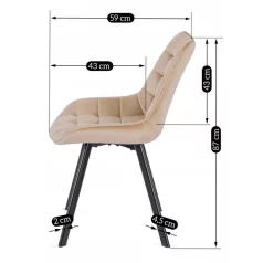 RICK bézs bársony szék