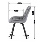 RICK szürke bársonyszék