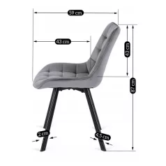 RICK szürke bársonyszék