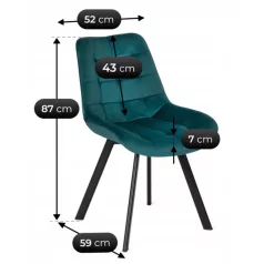 RICK türkiz bársonyfotel