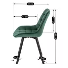 RICK zöld bársony szék