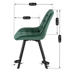 RICK zöld bársony szék