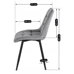 RIO szürke bársony szék