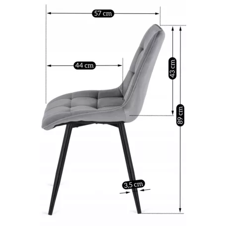 RIO szürke bársony szék