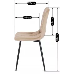 ROBIN bézs bársony szék