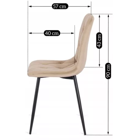 ROBIN bézs bársony szék