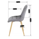 RODRI szürke bársony szék