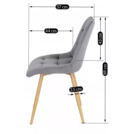 RODRI szürke bársony szék