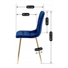 YORK sötétkék bársonyfotel