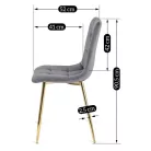 YORK szürke bársonyfotel