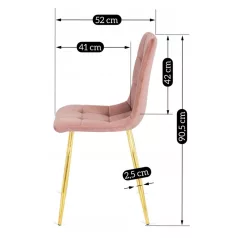 YORK Rózsaszín Bársony Fotel