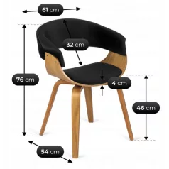 GARY Szék Bársony Fekete/Arany Tölgy