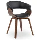 GARY Szék, Ekobőr, Fekete/Diófa