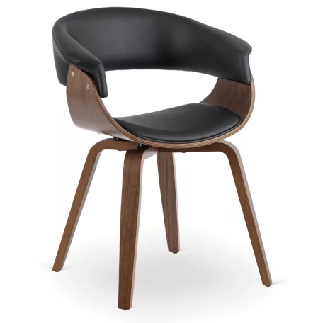 GARY Szék, Ekobőr, Fekete/Diófa