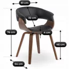 GARY Szék, Ekobőr, Fekete/Diófa