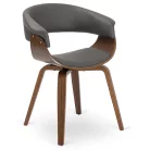 GARY Szék, Ekobőr, Szürke/Diófa