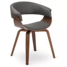 GARY Szék, Ekobőr, Szürke/Diófa