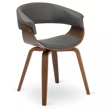 GARY Szék, Ekobőr, Szürke/Diófa