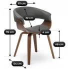 GARY Szék, Ekobőr, Szürke/Diófa