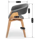 GARY Szék Bársony Szürke/Arany Tölgy