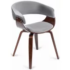 GARY Bársony Fotel Szürke/Diófa