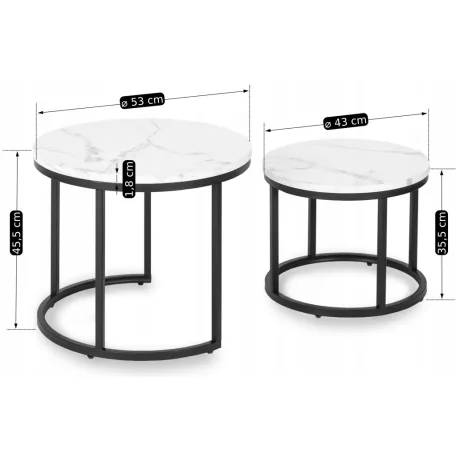 DAFNE Fehér Márvány Asztal Garnitúra