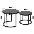 MANU fekete asztalgarnitúra