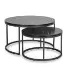 MAURO MAX fekete márvány asztal szett