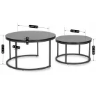 MAURO MAX fekete márvány asztal szett